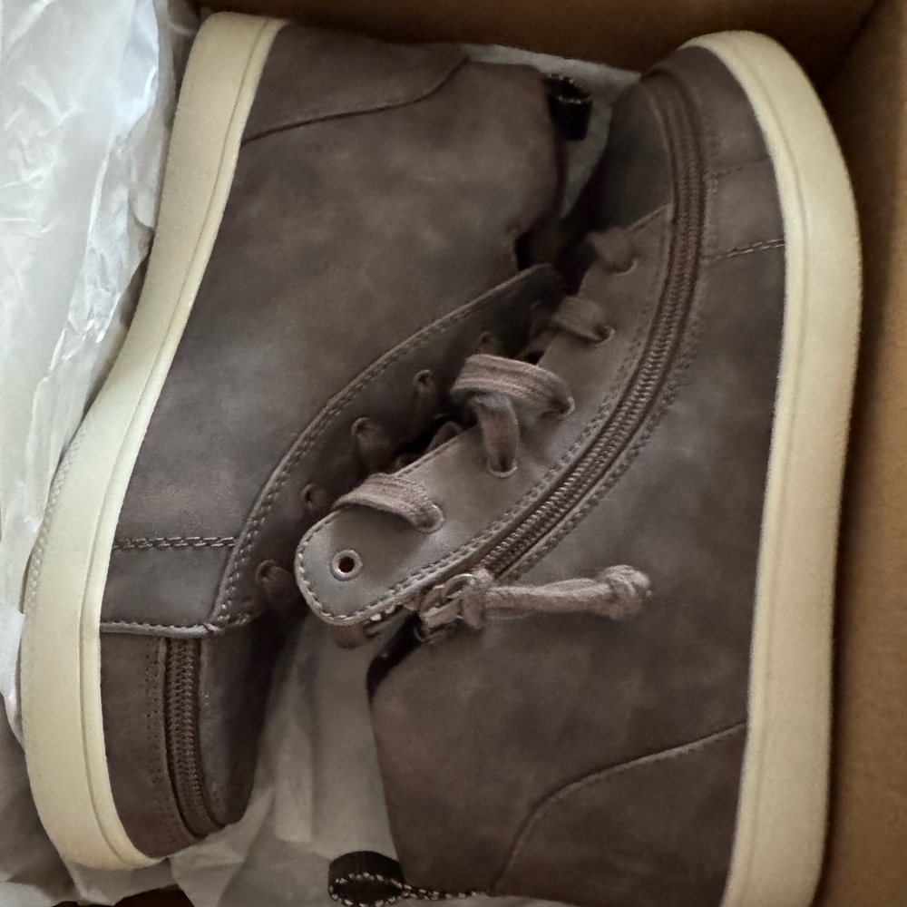 Gray High-Top Sneakers with Suede Finish